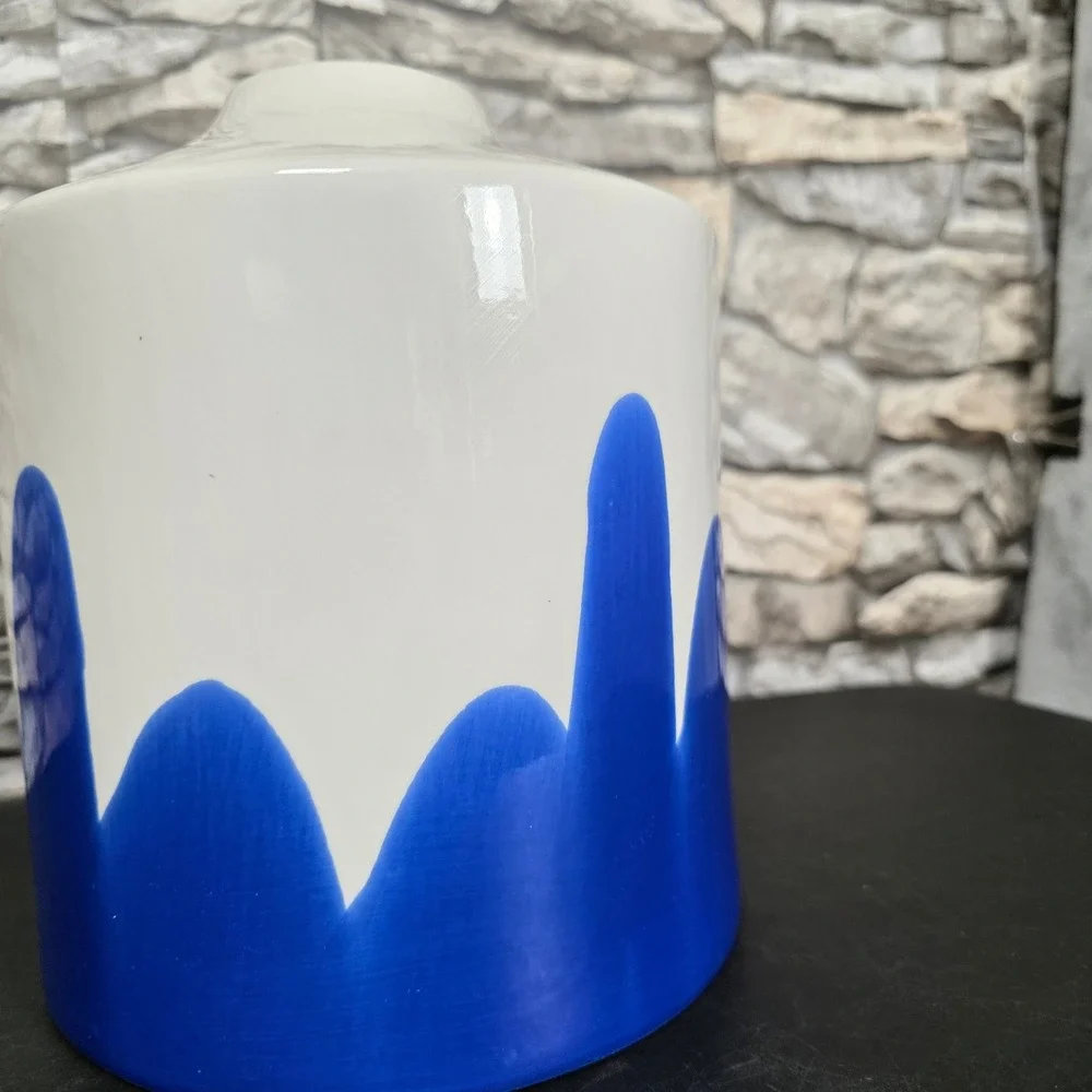 Project 62 Stoneware Vase White Blue Drip‎ Glaze Handcrafted Decorative 9